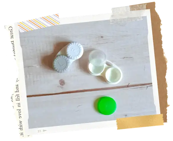 Reusing contact lenses containers when travelling to pack tiny essentials.