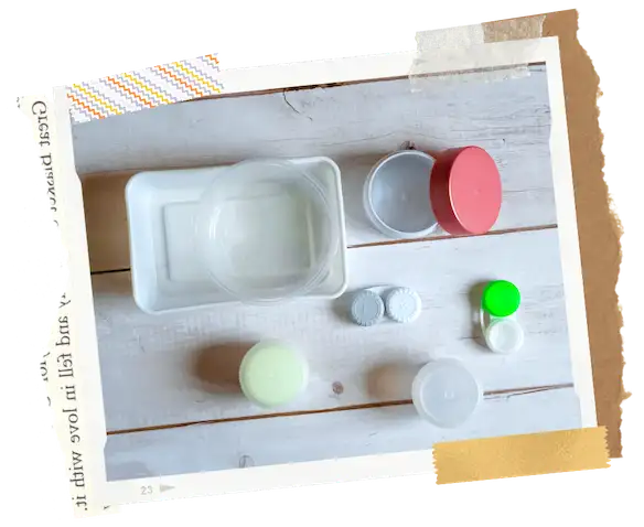 Reusing old containers when travelling to pack small essentials. 