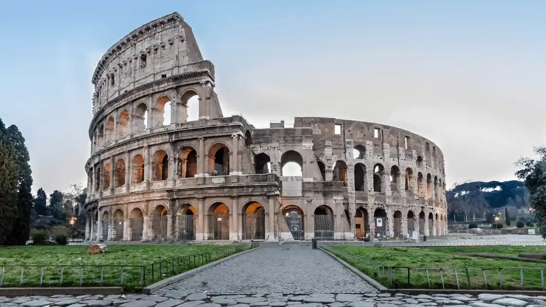 The iconic roman Colosseum in the city of Rome, Italy.