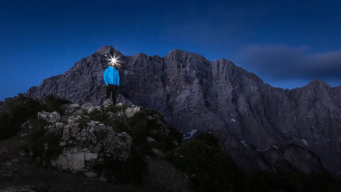 Packing a head lamp when going camping, wild camping and on hiking trips.