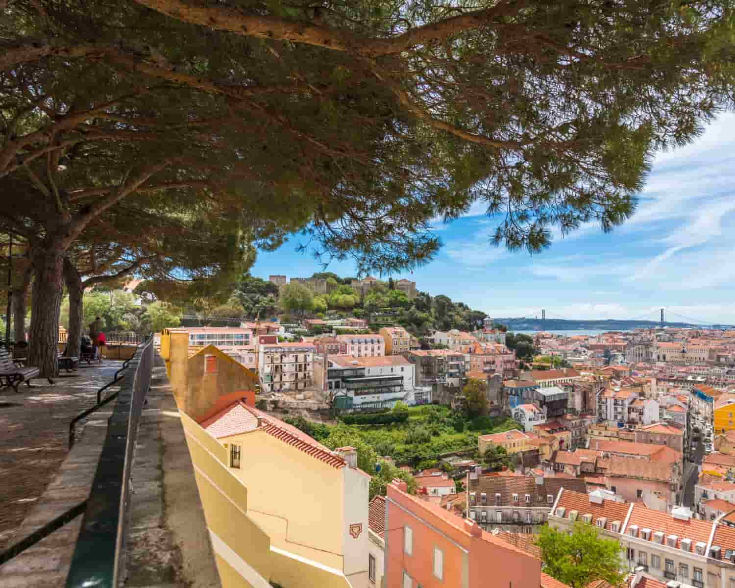 View from the Miradouro da Graça viewpoint in Lisbon, Portugal.
