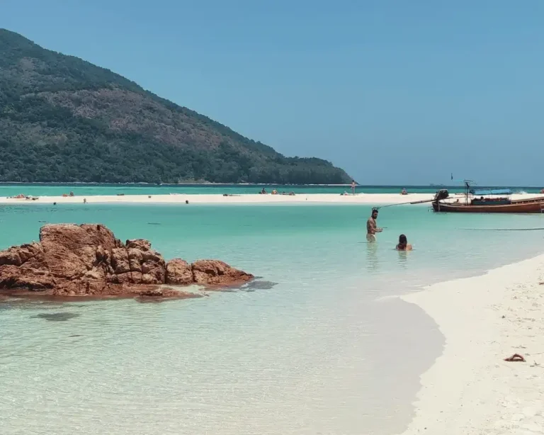 Pristine waters in the white sand beaches of Koh Lipe, Thailand.