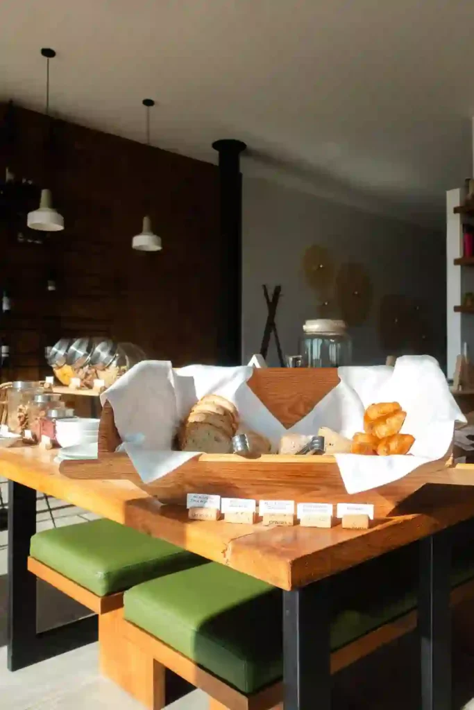 Breakfast menu at Montimerso Skyscape Country House hotel in Alentejo, Portugal.