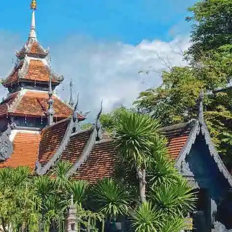 Thai temples in nature in northern Thailand.
