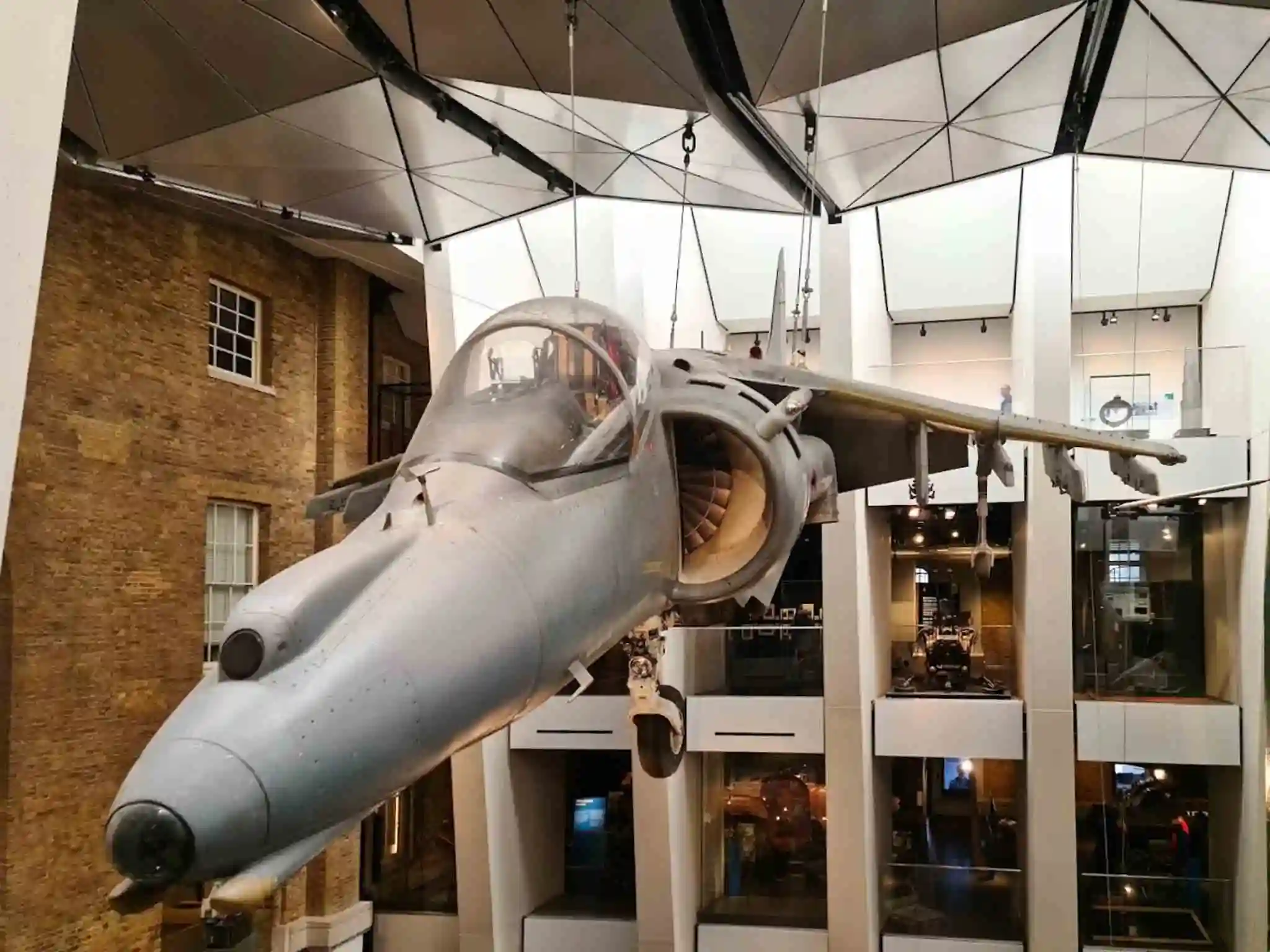 A fighter jet in the Imperial War Museum in London, UK.