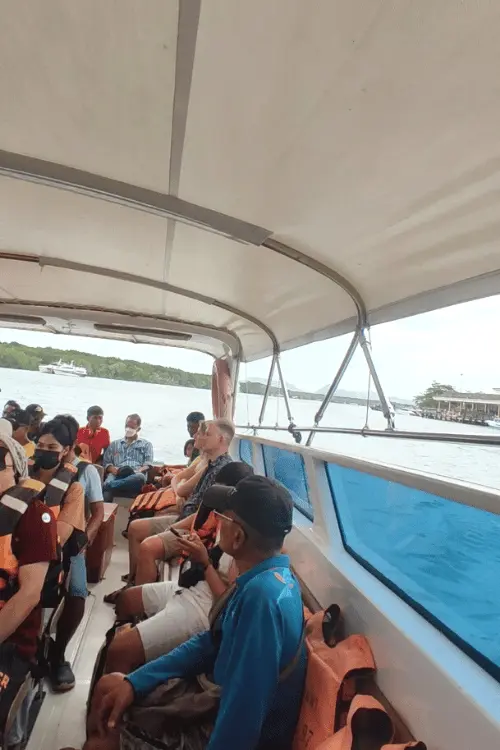 Travellers in the speedboat to Koh Lipe, Thailand.
