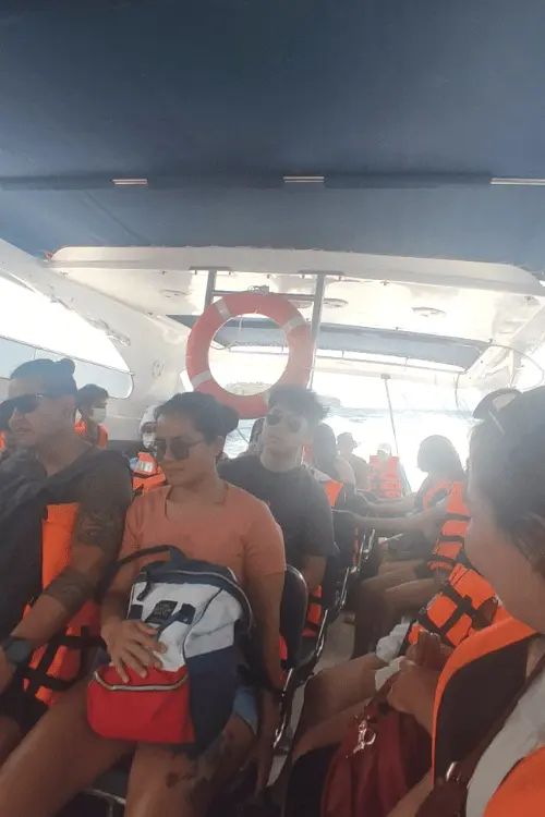 Travellers in the speedboat to Koh Lipe, Thailand.