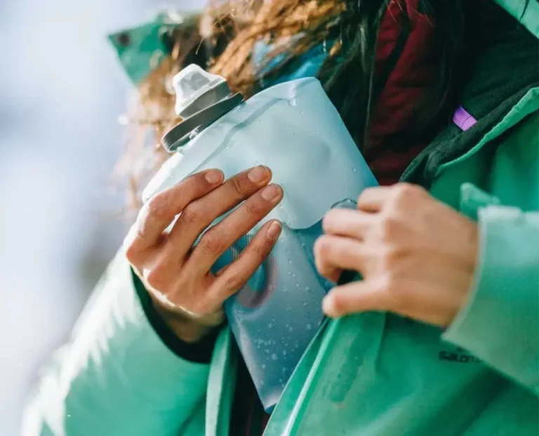 The Hydrapak Stow collapsible water bottle.