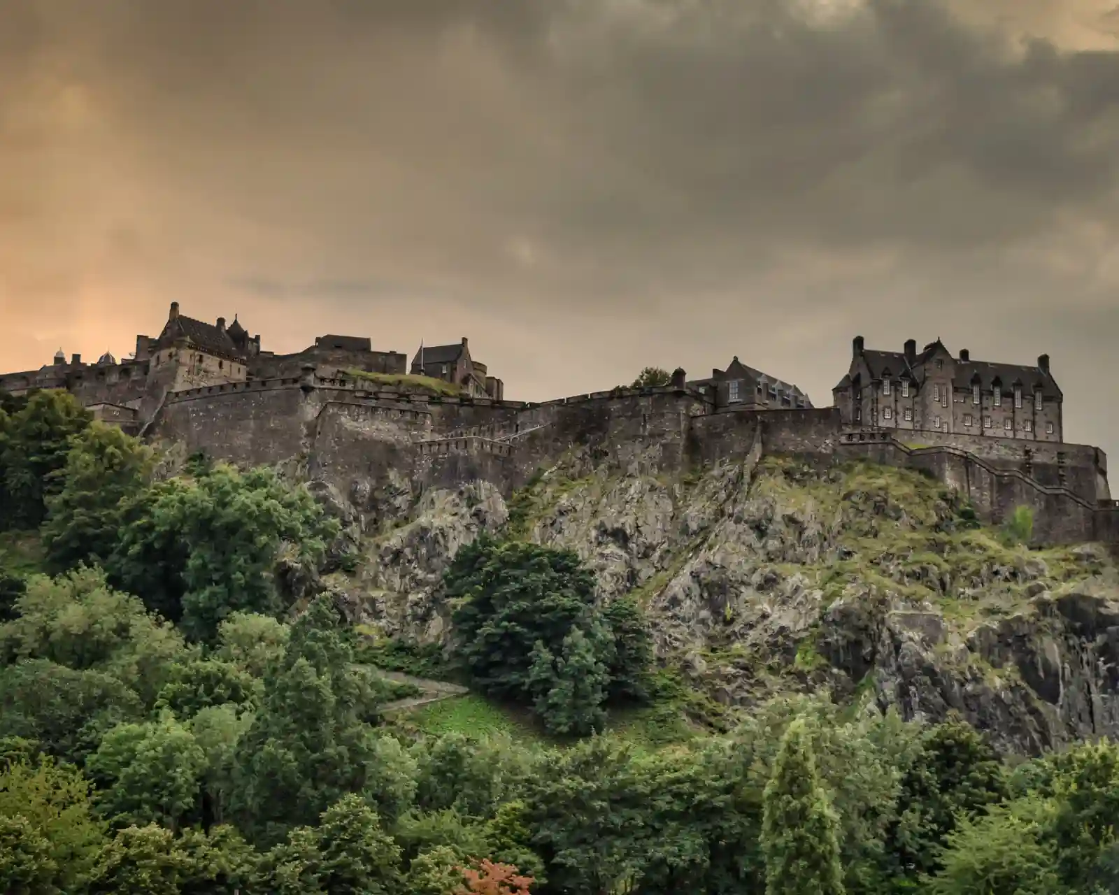 View of Edinburgh Castle Scotland, one of the most famous spooky Edinburgh locations.