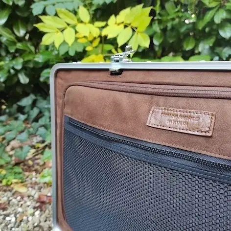 The interior zippered pocket of the Sterling Pacific 40 litre suitcase.