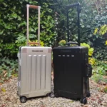 Sterling Pacific 40l luggage, one metal grey and the other black.
