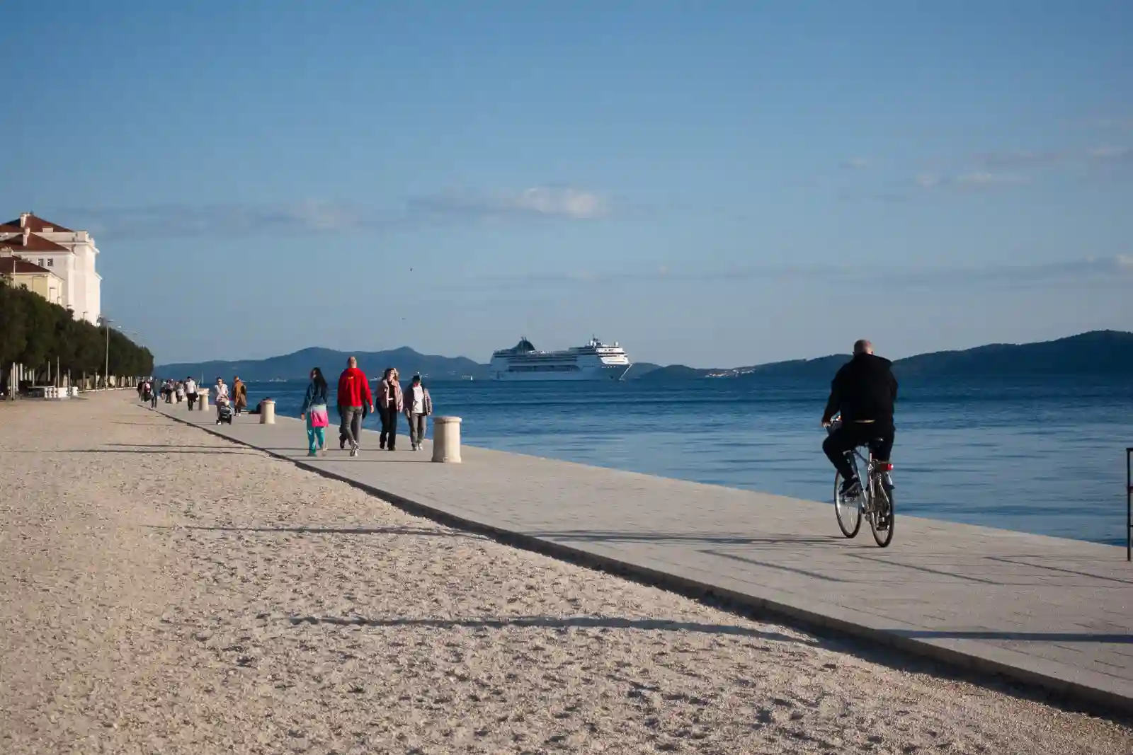 Seaside promenade that runs the length of the old town of Zadar in Croatia.