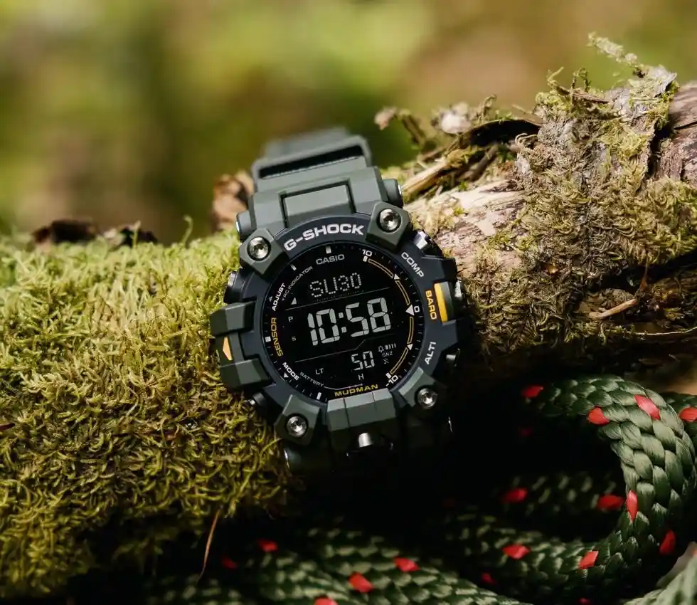 Close up of the G-Shock Mudman GW-9500 digital tool watch, one of the best digital tool watches.